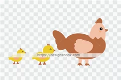 Chicken and chicks, mother and baby svg,cute little chicks Product Image 2
