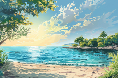 Nature Scene Painting Background Wallpaper Product Image 1
