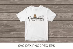 Happy Groundhog Day lettering SVG. Cute cartoon Marmot Product Image 2