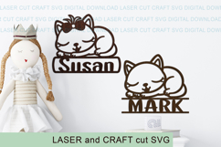 Cat Toddler Name Sign SVG laser cut, Cricut Product Image 2