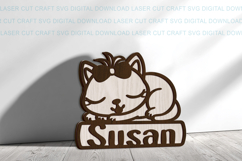 Cat Toddler Name Sign SVG laser cut, Cricut Product Image 4