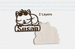 Cat Toddler Name Sign SVG laser cut, Cricut Product Image 5