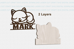 Cat Toddler Name Sign SVG laser cut, Cricut Product Image 7