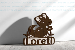 Baby Dinosaur Girl Toddler Name Sign SVG laser cut, Cricut Product Image 6