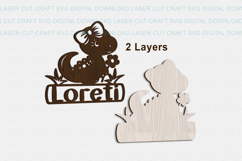 Baby Dinosaur Girl Toddler Name Sign SVG laser cut, Cricut Product Image 5