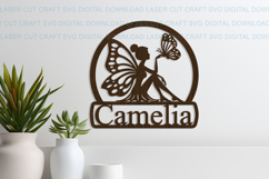 Fairy Name Round Sign SVG laser cut, Cricut Product Image 1
