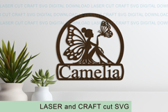 Fairy Name Round Sign SVG laser cut, Cricut Product Image 2