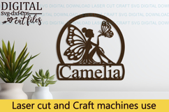 Fairy Name Round Sign SVG laser cut, Cricut Product Image 3