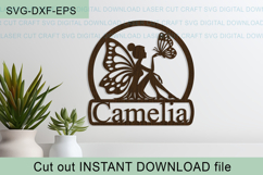 Fairy Name Round Sign SVG laser cut, Cricut Product Image 4