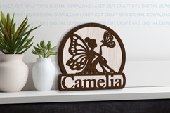 Fairy Name Round Sign SVG laser cut, Cricut Product Image 5