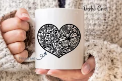 Butterfly heart paper cut design SVG / DXF / EPS / PNG files Product Image 5
