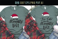 On the naughty list Svg Girl shirt Svg Cute Christmas Shirt Product Image 1