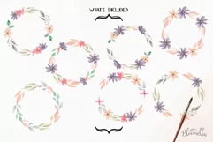 Floral 7 Wreath Watercolor Floral Garlands Flowers Lilac Product Image 5
