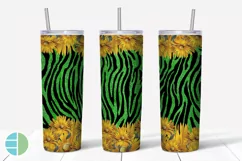 Skinny Tumbler Sublimation Design - Sunflower Leopard Print Product Image 6