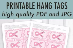 Printable Breast Cancer Tags - Pink Ribbon - PDF and JPG Product Image 3