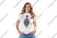 Woman wearing white t-shirt Blank t-shirt template mockup Product Image 3
