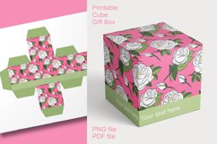Printable Pink Roses Cube Boxes for Small Gifts Set of 4 Product Image 8