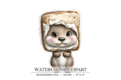 Cute S’mores Otter Clipart PNG Product Image 1