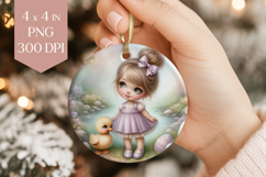 Girl and Duck Ornament PNG Product Image 1