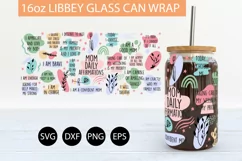 Mom Daily Affirmations SVG PNG 16 oz Libbey Glass Can Wrap Product Image 2