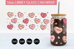 Heart Candy SVG PNG 16 oz Libbey Glass Can Wrap Product Image 2