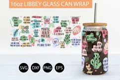 Mental Health Matters SVG 16 oz Libbey Glass Can Wrap Product Image 2