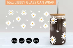 Daisy Daisies SVG 16 oz Libbey Glass Can Wrap PNG Product Image 2