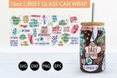 Mum Daily Affirmations SVG PNG 16 oz Libbey Glass Can Wrap Product Image 2