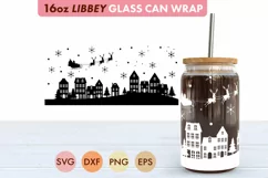 Christmas Scenery SVG PNG 16 oz Libbey Glass Can Product Image 2