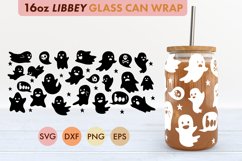 Ghost Halloween SVG PNG 16 oz Libbey Glass Can Wrap Product Image 1
