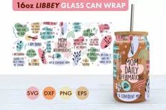 Mom Daily Affirmations SVG PNG 16 oz Libbey Glass Can Wrap Product Image 1