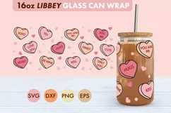Heart Candy SVG PNG 16 oz Libbey Glass Can Wrap Product Image 1