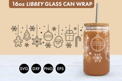 Christmas Baubles SVG PNG 16 oz Libbey Glass Can Wrap Product Image 1