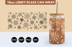 Snowflakes SVG PNG 16 oz Libbey Glass Can Wrap Product Image 2