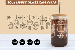 Christmas Baubles SVG PNG 16 oz Libbey Glass Can Wrap Product Image 2