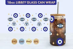 Evil Eye Nazar SVG PNG 16 oz Libbey Glass Can Wrap Product Image 2