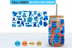 Colon Cancer Warrior SVG PNG 16 oz Libbey Glass Can Wrap Product Image 2