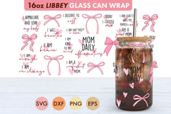 Coquette Mom Self Love Affirmations Bow SVG PNG 16 oz Libbey Product Image 3