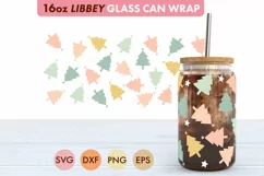 Christmas Tree Pastel SVG PNG 16 oz Libbey Glass Can Product Image 1