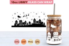Christmas Scenery SVG PNG 16 oz Libbey Glass Can Product Image 1