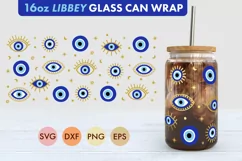 Evil Eye Nazar SVG PNG 16 oz Libbey Glass Can Wrap Product Image 2