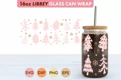 Pink Christmas Tree SVG PNG 16 oz Libbey Glass Can Product Image 3