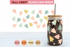 Christmas Tree Pastel SVG PNG 16 oz Libbey Glass Can Product Image 3