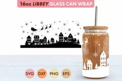 Christmas Scenery SVG PNG 16 oz Libbey Glass Can Product Image 3