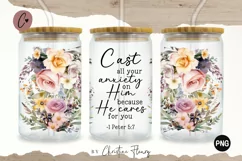 Cast All Your Anxiety On Him Glass Wrap PNG | Bible Verse Product Image 1