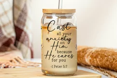 Cast All Your Anxiety On Him Glass Wrap PNG | Bible Verse Product Image 2