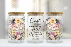 Cast All Your Anxiety On Him Glass Wrap PNG | Bible Verse Product Image 3