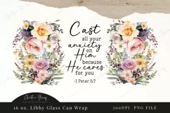 Cast All Your Anxiety On Him Glass Wrap PNG | Bible Verse Product Image 4