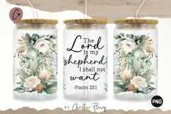 The Lord Is My Shepherd Glass Wrap PNG | Bible Verse PNG Product Image 1