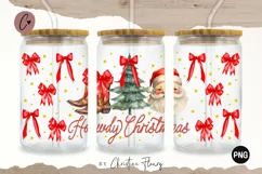 Howdy Christmas Libbey Glass Wrap PNG | Christmas PNG Product Image 1